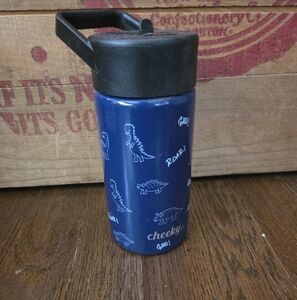 Cheeky Kids 16 Oz Blue Dinosaur Metal Water Bottle